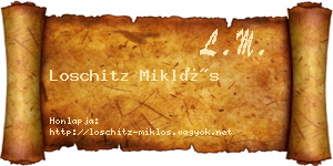 Loschitz Miklós névjegykártya
