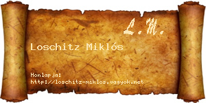 Loschitz Miklós névjegykártya